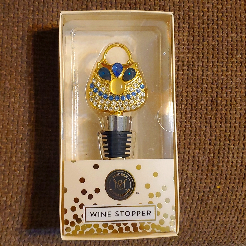 Modern Expressions Wine Stopper. Purse Design. NIB Sealed